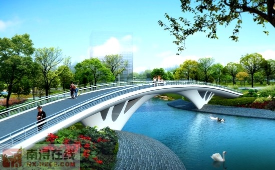 金象湖公园8座景观桥开建